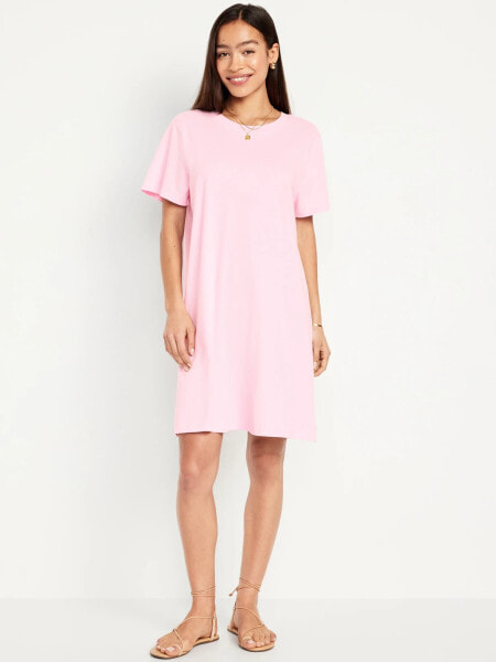 Crew-Neck Mini T-Shirt Dress