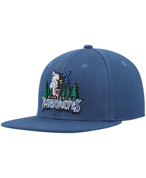 Men's Blue Minnesota Timberwolves Hardwood Classics Team Ground 2.0 Snapback Hat