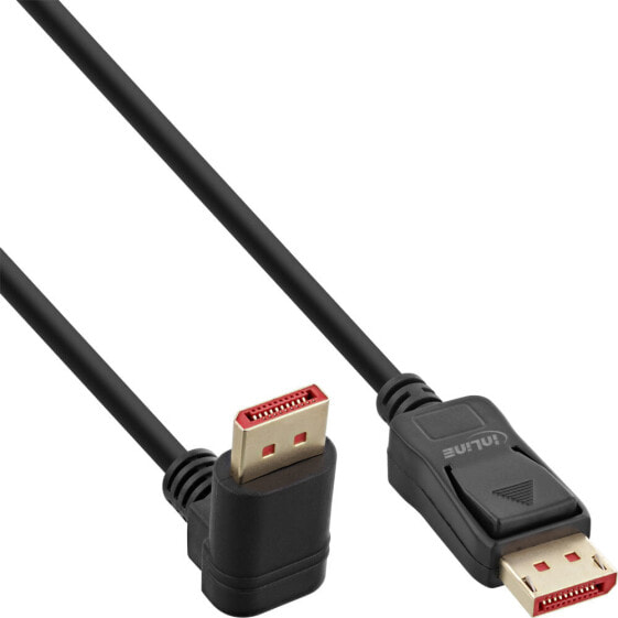 InLine DisplayPort 1.4 cable - 8K4K - downward angled - black/gold - 2m