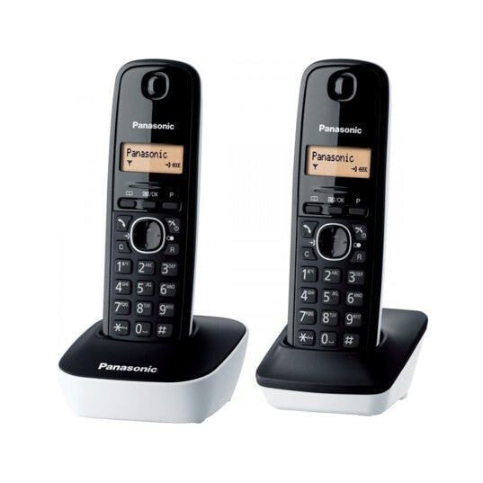 Panasonic KX-TG1612FRW Duo Schnurlostelefon Anrufbeantworter Schwarz Wei