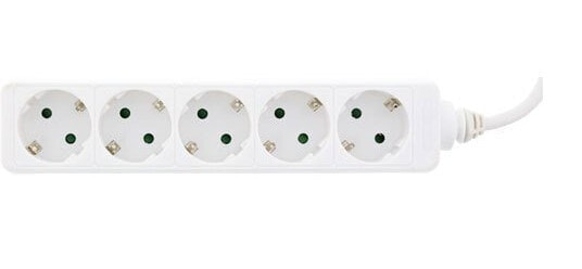 Удлинитель Inline Socket strip - 5-way earth contact CEE 7/3 - white - 1.5m