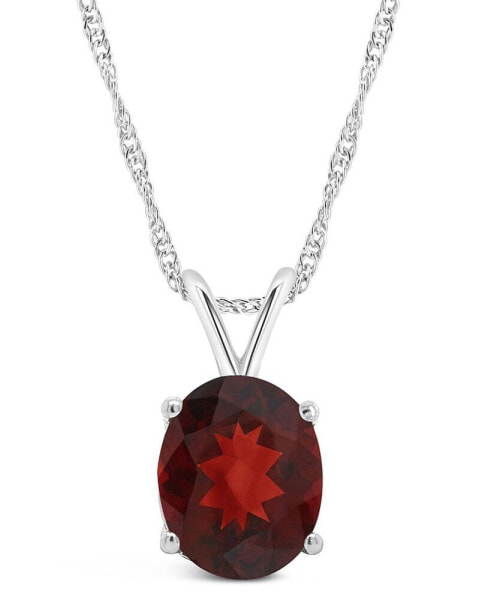 Garnet (3-1/10 ct. t.w.) Pendant Necklace in 14K White Gold