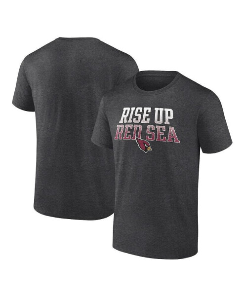 Men's Heathered Charcoal Arizona Cardinals Big and Tall Rise Up Red Sea Statement T-shirt