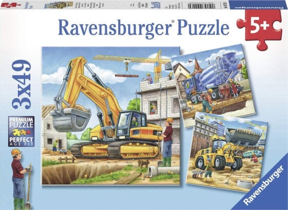 Ravensburger Puzzle 3x49 - Duże maszyny budowlane