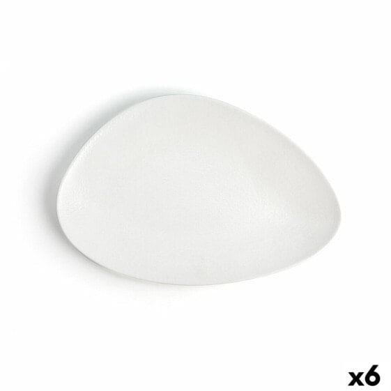 Тарелка плоская Ariane Antracita Треугольная Керамическая Белая (Ø 29 см) (6 штук)