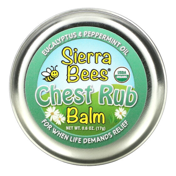 Chest Rub Balm, Eucalyptus & Peppermint, 0.6 oz (17 g)