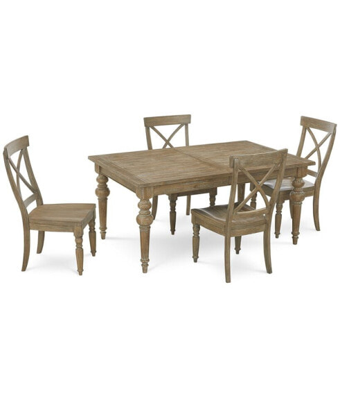 Sonora 5-pc. Dining Set (Rectangular Table + 4 X-Back Side Chairs)