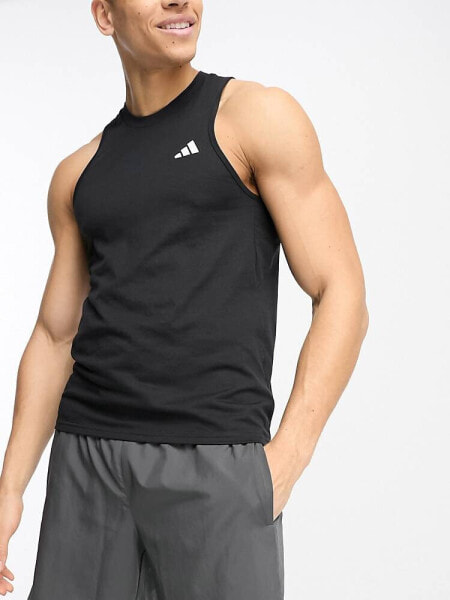 adidas Training Essential logo vest in black