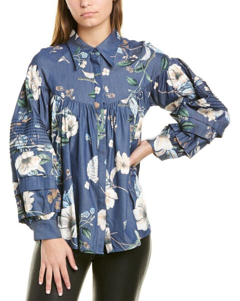 Блузка с цветочным узором Gracia Frauen