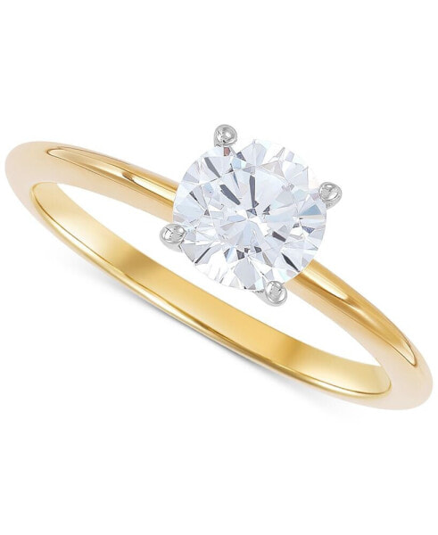 IGI Certified Lab Grown Diamond Engagement Ring (1 ct. t.w.) in 14k White Gold or 14k Gold & White Gold