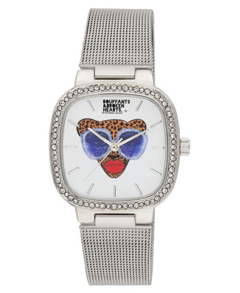 Women's Quartz Bouffants and Broken Hearts Silver-Tone Mesh Alloy Watch 32mm