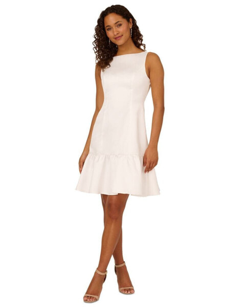 Women's Mikado Flounce-Hem Mermaid Dress