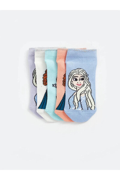 LCW Kids Elsa Desenli Kız Çocuk Patik Çorap 5'li