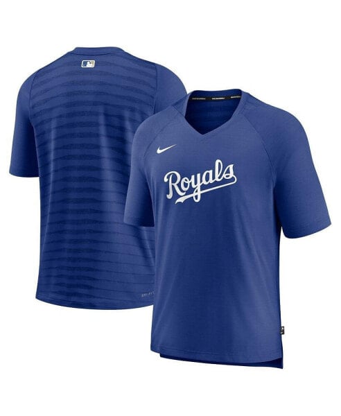 Men's Royal Kansas City Royals Authentic Collection Pregame Raglan Performance V-Neck T-shirt