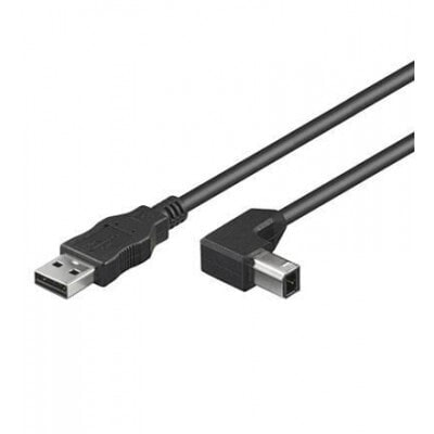 Techly ICOC-U-AB-005-ANG - 0.5 m - USB A - USB B - USB 2.0 - 480 Mbit/s - Black