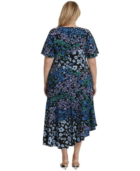 Plus Size Floral-Print Midi Dress