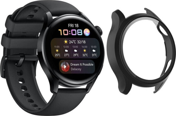 Strado Etui obudowa 2w1 ze szkłem do Huawei Watch GT 2 42 (Czarne) uniwersalny