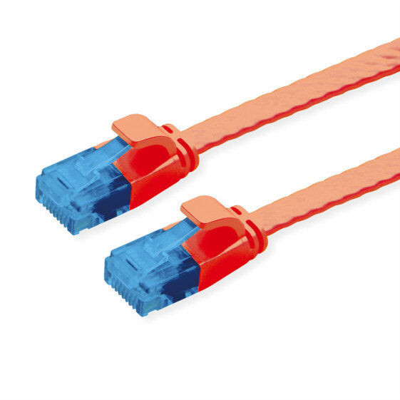 ROTRONIC-SECOMP UTP Patchkabel Kat6a/Kl.EA flach rot 0.5m - Cable - Network