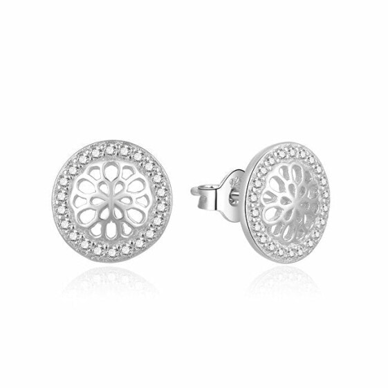 Beautiful silver earrings with zircons E0002354
