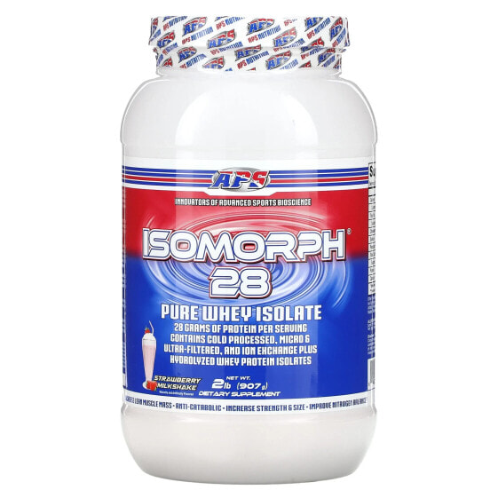 APS, Isomorph 28, чистый изолят сыворотки, клубничный молочный коктейль, 907 г (2 фунта)