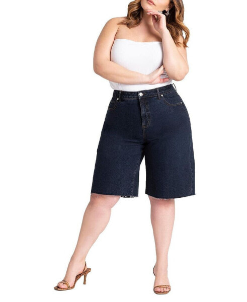 Plus Size Denim Bermuda Short