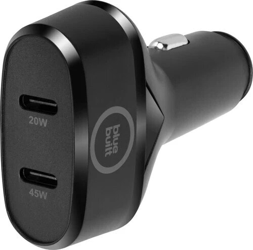 BlueBuilt Power Delivery Car Charger with 2 USB-C Ports 45W Black