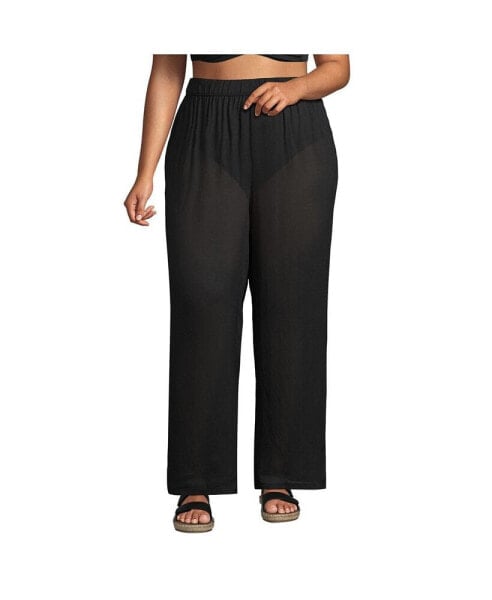 Plus Size Sheer Over d Swim Cover-up Pants