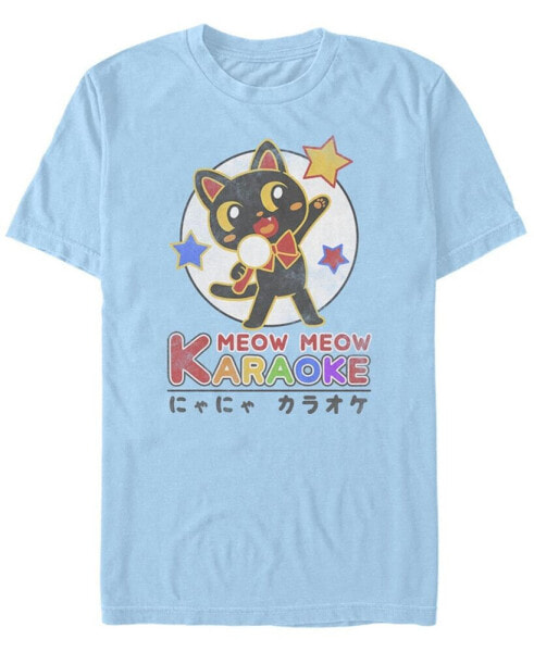 Men's Karaoke Cat Short Sleeve Crew T-shirt