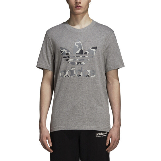 Adidas Originals Camouflage Trefoil Men's Tee Grey Heather-Black-White dh4766