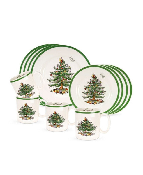 Christmas Tree 12 Pc. Dinnerware Set, Service for 4