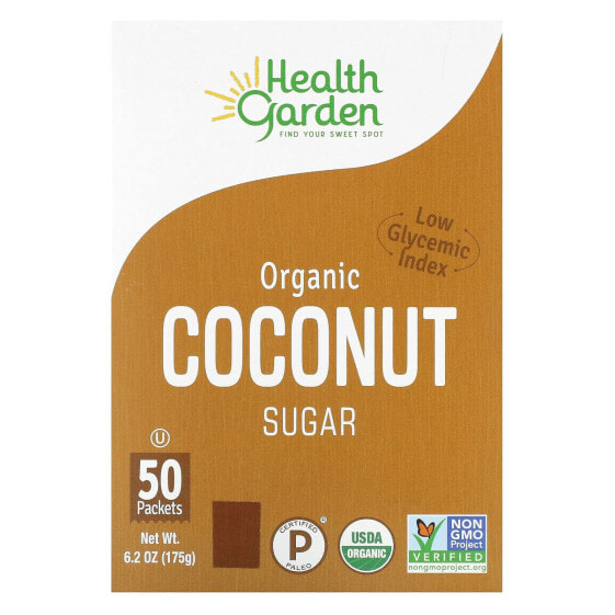 Health Garden, органический кокосовый сахар, 50 пакетиков по 3,5 г