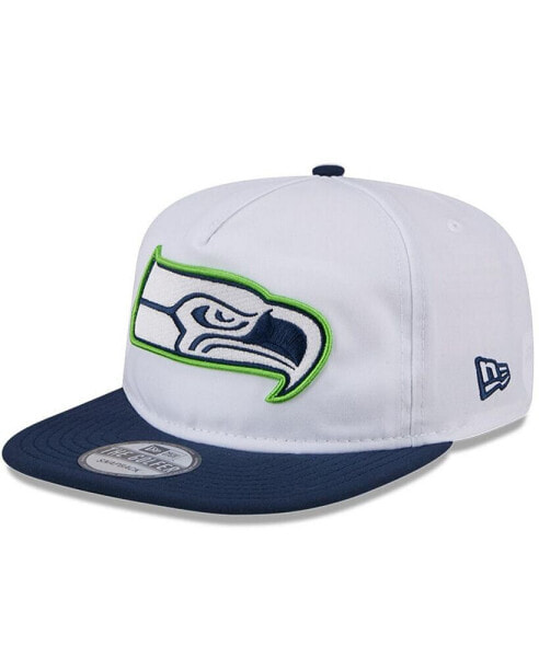 Men's White/Navy Seattle Seahawks 2024 NFL Training Camp Golfer Snapback Hat