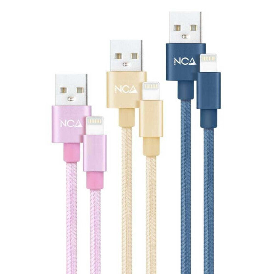 NANOCABLE 10.10.0401-CO2 USB-A To Lightning Cable 1 m 3 units