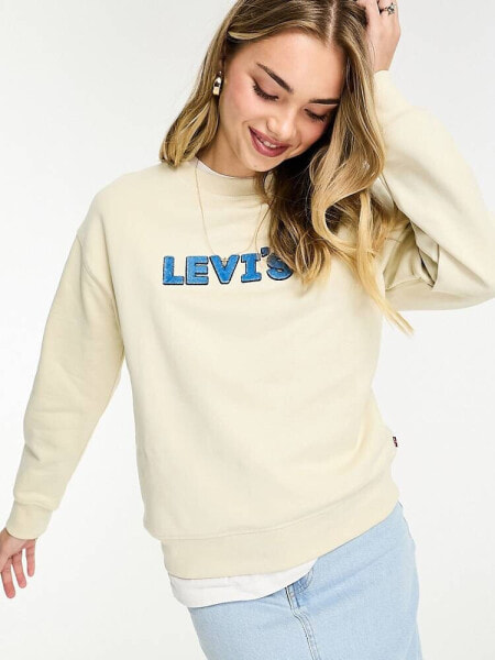 Levi's sweatshirt with chest logo in cream