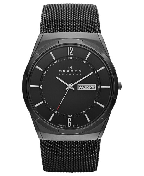 Men's Melbye Black Titanium Mesh Bracelet Watch 40mm SKW6006
