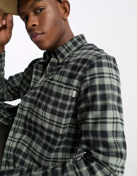 Timberland Heavy flannel check shirt in green