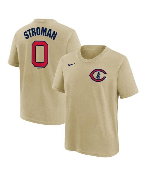 Футболка для малышей Nike Футболка Big Boys and Girls Marcus Stroman Cream Chicago Cubs 2022 Field of Dreams Name and Number