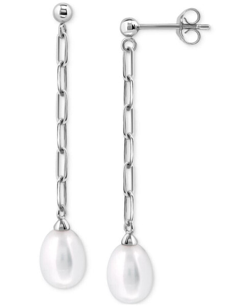 Cultured Freshwater Pearl (10x8mm) Linear Chain Drop Earrings, Created for Macy's