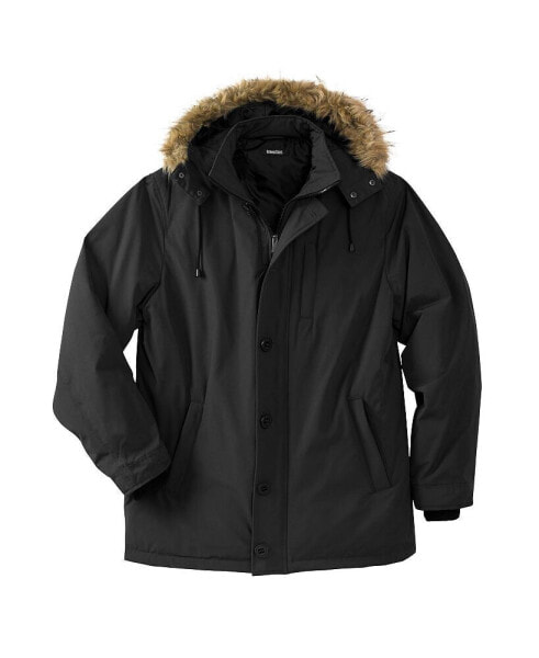 Big & Tall Arctic Down Parka With Detachable Hood And Insulated Cuffs