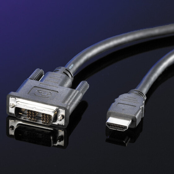 VALUE Monitor Cable - DVI (18+1) - HDMI - M/M 10 m - 10 m - DVI - HDMI Type A (Standard) - Male - Male - Black