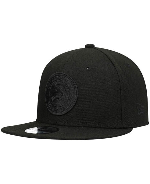 Men's Atlanta Hawks Black On Black 9FIFTY Snapback Hat