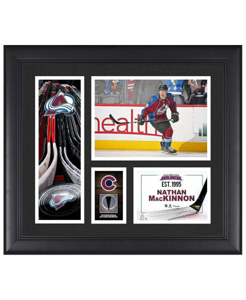 Nathan Mackinnon Colorado Avalanche Framed 15" x 17" Player Collage with a Piece of Game-Used Puck