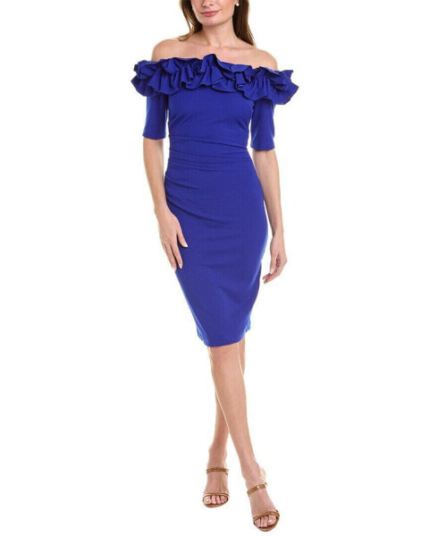 Joseph Ribkoff Ruffle Mini Dress Women's Blue 4