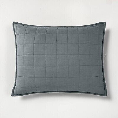 Наволочка Casaluna King Heavyweight Linen Blend Quilt Pillow Sham Dark Gray