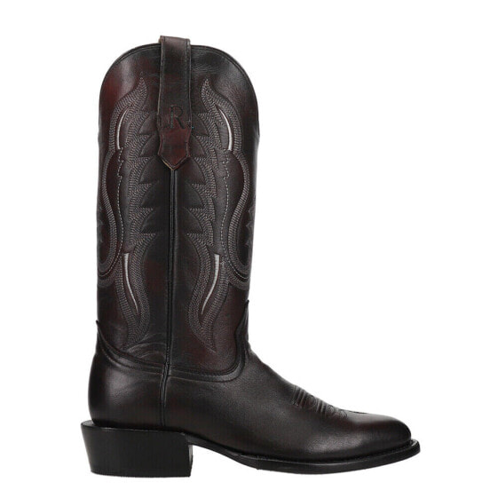 R. Watson Boots Brush Off Medium Round Toe Cowboy Mens Black Western Cowboy Boo