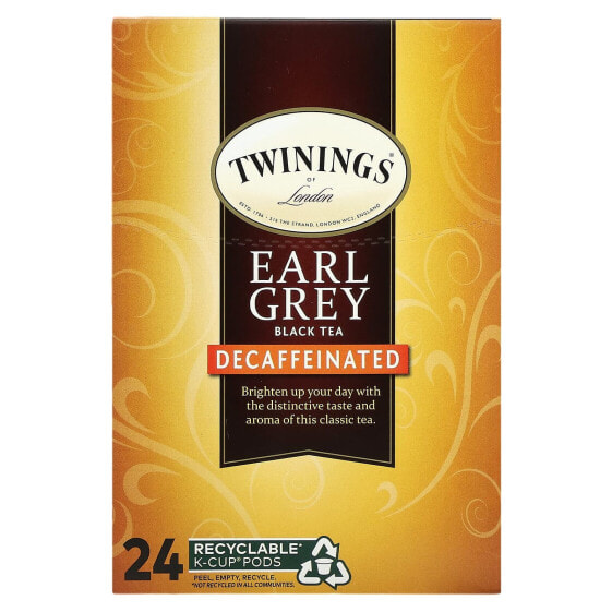 Twinings, Черный чай Earl Grey, без кофеина, 24 капсулы, по 3,2 г (0,11 унции)