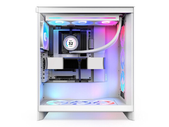 NZXT H7 Flow RGB (2024) Mid-Tower Case - All White-CM-H72FW-R1