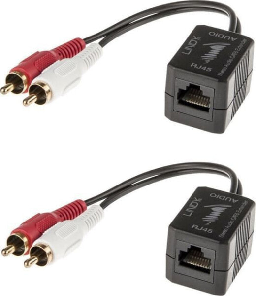 System przekazu sygnału AV Lindy RCA (Cinch) x2 - RJ-45 0.1m czarny (70460)