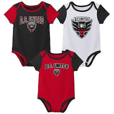 MLS D.C. United Infant 3pk Bodysuit - 3-6M