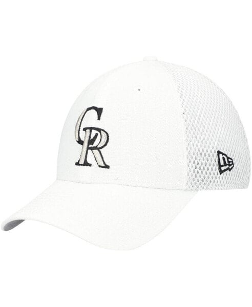 Men's White Colorado Rockies Neo 39THIRTY Flex Hat